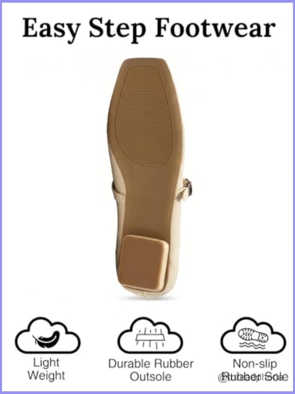 Knit Mary Jane Flats Closed Square Toe Ankle Strap Ballet Flat Comfortable Slip - Picture 6 of 7
